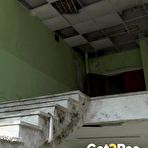 First pic of Sexy brunette Gypsy Queen takes a pee while smoking in Daisy Duke shorts