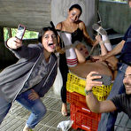 Fourth pic of Blonde Asian girl is humiliated in public by men and women