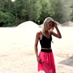 Fourth pic of Blonde girls Claudia Macc & Victoria Pure pee in the bed of a refuse trailer