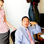 First pic of Blonde secretary Alexis Texas strips mini skirt for hot office facial