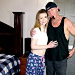 First pic of Nice girl Daisy Bean gets a mouthful of cum while giving a fully clothed BJ