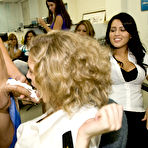 Third pic of Clothed office chicks have fun on a crazy CFNM party with a stripper
