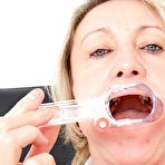 Second pic of Mature slut with hairy pussy Ester takes part in a gyno scene