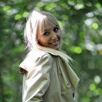 Third pic of Hot blonde Hayley Marie Coppin looses her nice tits while in the woods