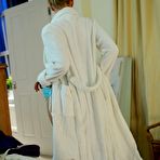 First pic of Blonde amateur Hayley Marie Coppin shows her great tits while getting dressed