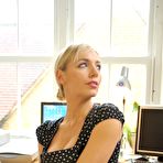 First pic of Blonde British girl Hayley Marie Coppin lets her hair down to start disrobing