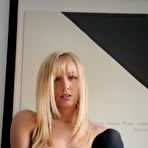 Fourth pic of Hot blonde Hayley Marie Coppin frees her nice tits from a black bodystocking