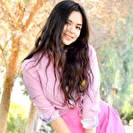 Third pic of Cute amateur Alexis shows her pussy in public during no panty upskirt action