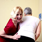 Second pic of Old lesbians suck on each others boobs after modeling fully clothed