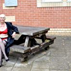 First pic of Older blonde amateur Barby Slut flashes while out in public places