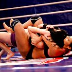 Second pic of Hot babe Lexy Little is into rough catfight with her lesbian friend