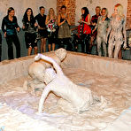 Third pic of Adorable european gals are into massy catfight in the mud