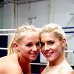 Fourth pic of Gorgeous sporty lesbians fighting and pleasuring each other in the ring