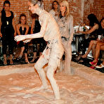 Second pic of Sexy fetish gals Nessa Devil & Lena Cova have some mud wrestling fun