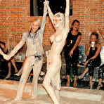 Fourth pic of Sexy fetish gals Nessa Devil & Lena Cova have some mud wrestling fun