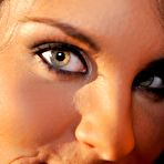 Fourth pic of Endearing slut Bettina Dicapri blowjobs dude and gets cumshot on lips