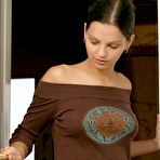 First pic of Erotic brunette Eve Angel reveals nice small boob & masturbates in the bath