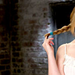 First pic of Young while girl has her pink pussy shocked and penetrated while in bondage