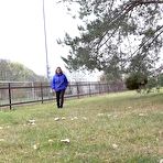 First pic of White girl Naomi Benet takes a badly needed piss on the grass in public