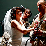 First pic of MILF pornstar Veronica Avluv taking interracial gangbang in wedding dress