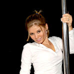 First pic of Amateur girl sports upskirt underwear while grinding against a stripper pole