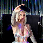 First pic of Tattooed blonde stripper has POV sex with a big white cock in a VIP room