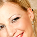 Fourth pic of Smiley blonde amateur floosie exposing her slender curves in the bathroom