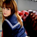 Second pic of Japanese cutie Rui Natsukawa in sailor suit flashing hot panties on her knees