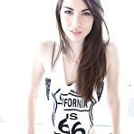 Third pic of Close up foot fetish scene features brunette babe with tight ass Emily Grey