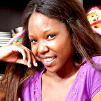 First pic of Busty amateur ebony Anouk flashing her big natural black tits outdoors