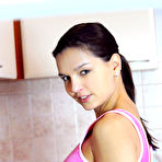 Second pic of Amazing European pornstar with natural boobs Eve Angel reveals a trimmed twat