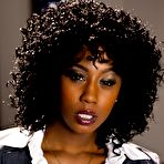 First pic of Svelte ebony babe on high heels Misty Stone stripping in the office