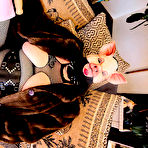 Second pic of Mature amateur Mary Bitch displays her big tits and bush in cosplay attire