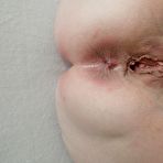 Fourth pic of Hot granny Kat Kitty masturbates after riding exercise bike in tan stockings