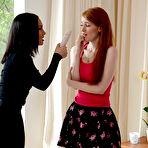 First pic of Young redhead teen is brutally punished by dominant older woman with dildo