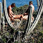 Second pic of Busty blonde beauty Nessa Devil taking double penetration on the beach