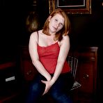 First pic of Nasty babe in jeans Madison Young masturbating her trimmed cunt