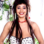 First pic of Sexy brunette Mara unveils her great tits before showing her trimmed bush