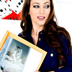 First pic of Lesbian women Georgia Jones & Bianca Breeze kiss before licking twats on sofa