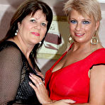 Second pic of Older blonde Dimonty kisses her lesbian girlfriend while they go topless