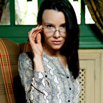 First pic of Small Titty Nerdy Looking Babe Adel Morel Gets Naked To Show Her Pussy Off by Eternal Desire - Nude XXX Pics