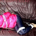 Fourth pic of Shinynylonartsbound | SEXY SANDRA being tied and gagged and hooded from Sexy Stella both wearing sexy shiny nylon rainwear and downwear (Pics)