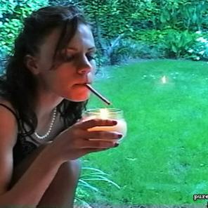 Sexy Smoker on a Bathtub Ledge  #120782
