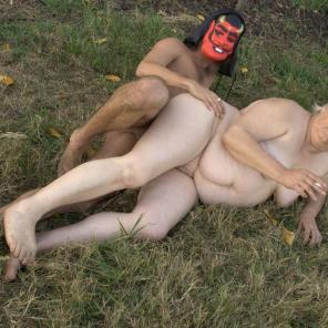 Chubby Granny Nailed Outdoors #273125