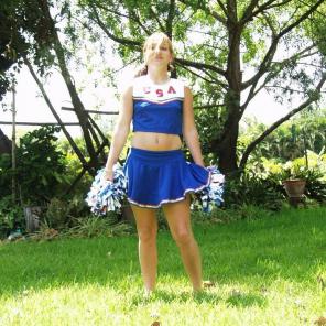 Cheerleader Outdoor Pussy Spreading #355304
