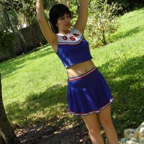 Nude porn Pics with Cheerleader Outdoor Masturbation