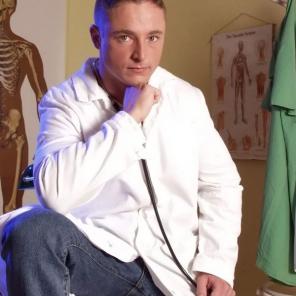 Nude porn Pics with Hunk Doctor Striptease