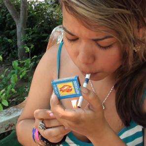Busty Babe Smoking Closeup #552495